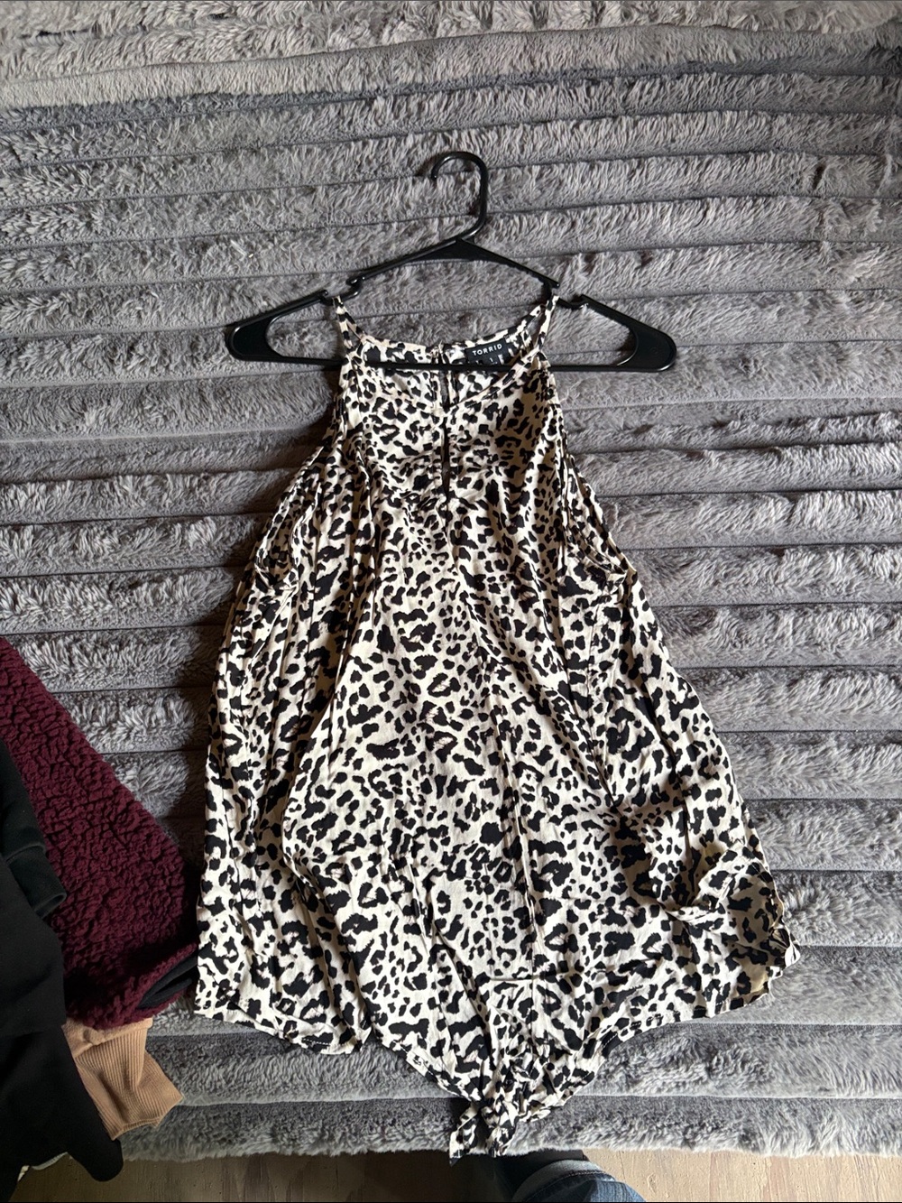 Women’s Leopard Print Sleeveless top - Black & Cream
